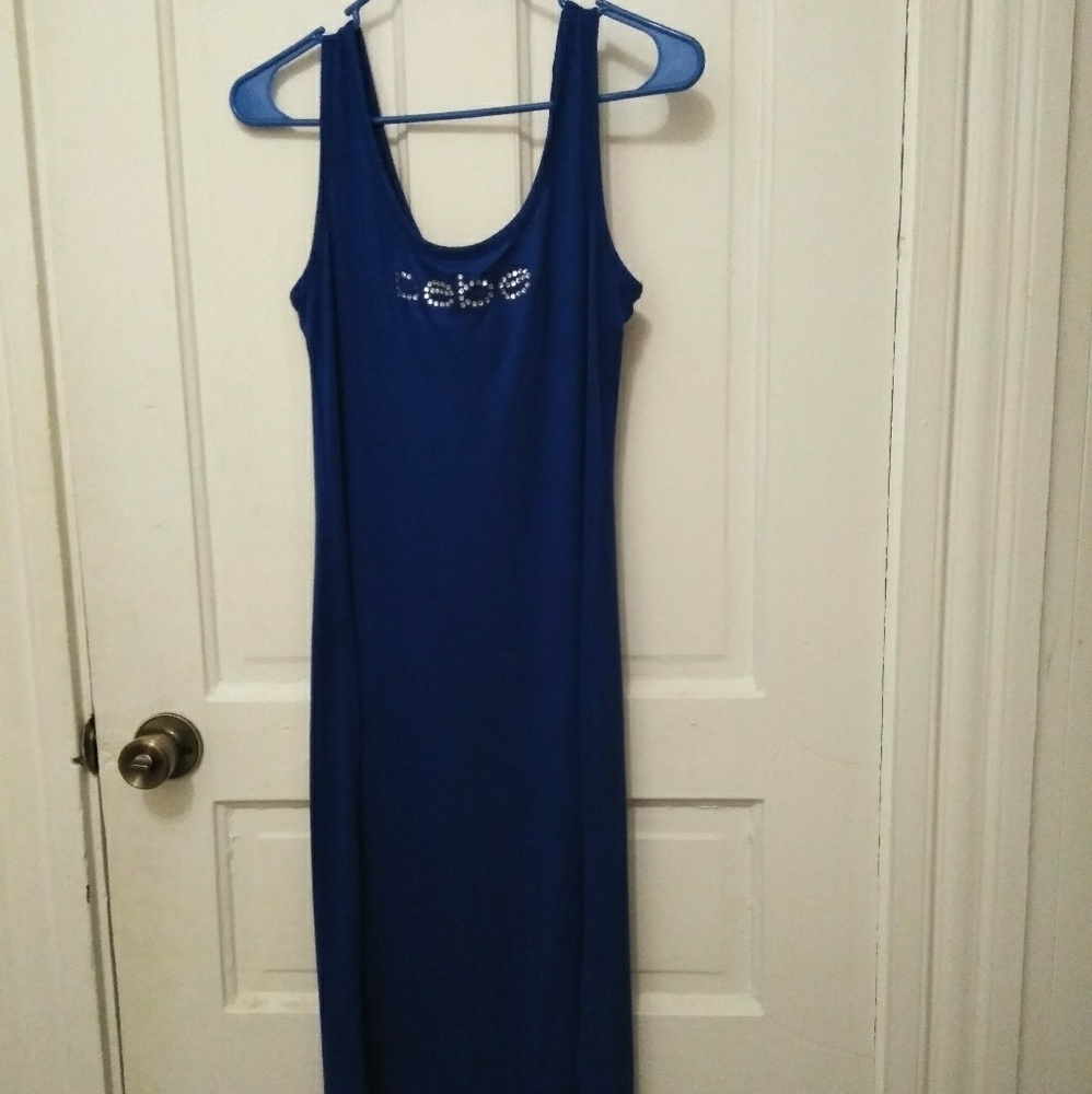 Bebe Rhinestone Logo Racer Back Tank Dress - Picture 4 of 5
